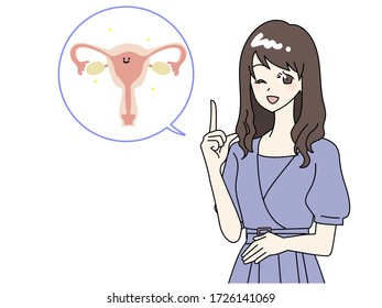 Illustration of healthy womb woman