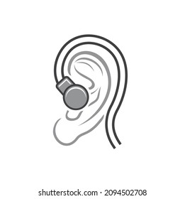 illustration of hearing aid, vector art.