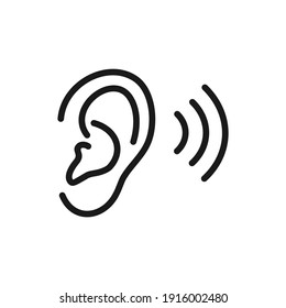 Illustration Of A Hearing Human Ear Icon