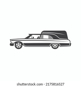 Illustration For Hearse Service, Vector Art.