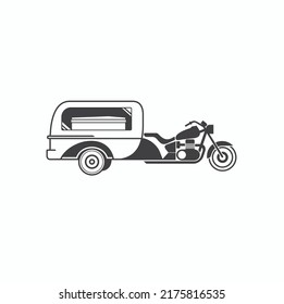 Illustration For Hearse Service, Vector Art.