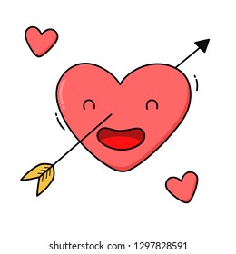 illustration heart with arrow vector. heart with arrow. love