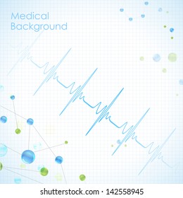 illustration of heart beats on Healthcare and Medical background