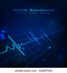 illustration of heart beats on Healthcare and Medical background