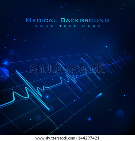 illustration of heart beats on Healthcare and Medical background