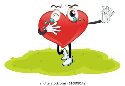 illustration of a heart in a beautiful nature