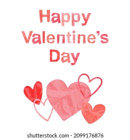 Illustration of heart and characters of "Happy Valentine's Day" (white background, vector, cut out)