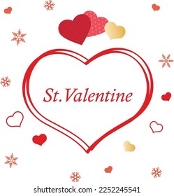 Illustration of heart design of Valentine's Day.