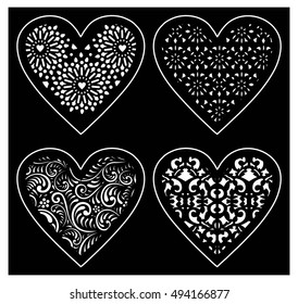 Illustration of Heart with designer pattern