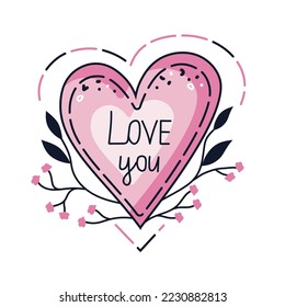 Illustration of heart. Doodle. St. Valentine's day. Vector illustration.
