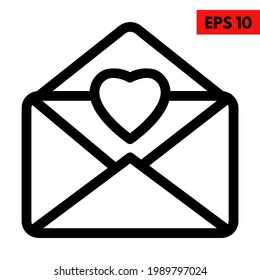 Illustration of heart envelope icon