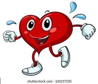 Illustration of a heart exercising