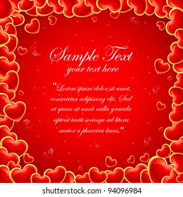 illustration of heart frame in love background