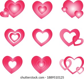 Illustration of heart for gift card 