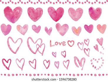 
Illustration of heart handwritten by watercolor