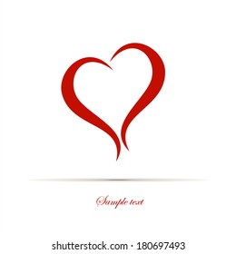 Illustration with heart. Happy Valentine's greeting card, invitation.
