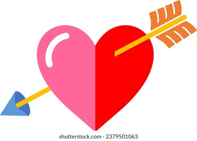 It's an illustration of a heart hit by an arrow of love
