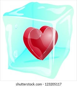 illustration of heart in the ice