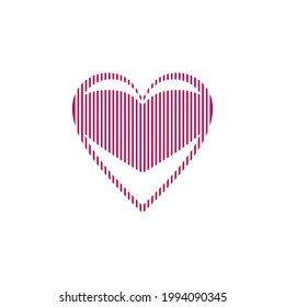 ICONO CARDÍACO ILUSTRATIVO CON COLOR PLANO DE LÍNEA. PLANTILLA DEL VECTOR DE LOGOTIPO DE DISEÑO DE AMOR