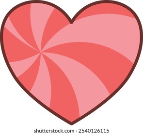 illustration heart icon with swirly on it red and pink