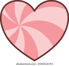 illustration heart icon with swirly on it