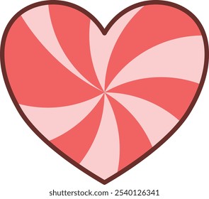 illustration heart icon with swirly on it pink