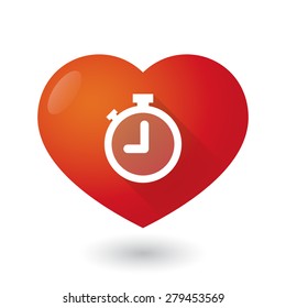 Illustration of a heart icon with a timer