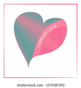 Illustration with heart inside. Printed need, greeting card, t shirt