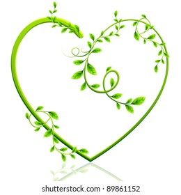 illustration of heart made of green creeper