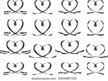 Illustration of a heart made of ribbons