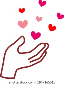Illustration of a heart on a hand
