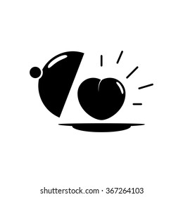 Illustration of a heart on a  platter .