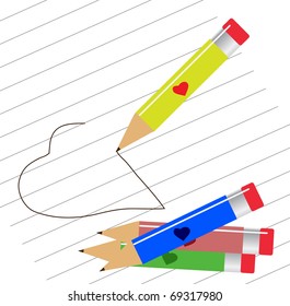 Illustration of the heart and pen