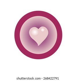 Illustration of heart in round frame 