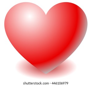 Illustration with heart shape for love, affection, Valentine's Day concepts.