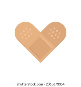 An illustration of a heart shaped bandage