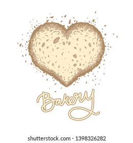 Illustration of heart shaped bread slices