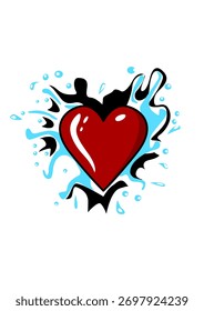 Ilustración de un chapoteo del corazón