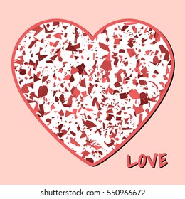 Illustration Heart from the splinters. Love. Valentine's Day.