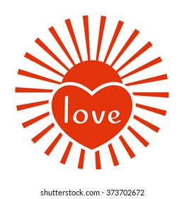 Illustration of  heart and sun
