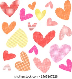 Illustration of a heart with watercolor blots and textures