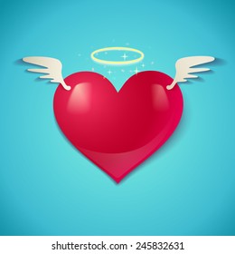 Illustration of a heart with wings