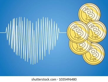 An illustration of heartbeat chart of bitcoin