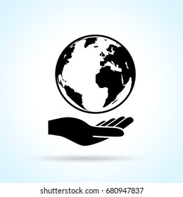 Illustration of hearth in hand abstract concept