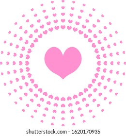 
Illustration of hearts arranged radially.