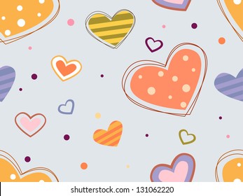 Illustration of Hearts Background