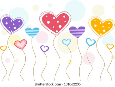 Illustration of Hearts Design Elements