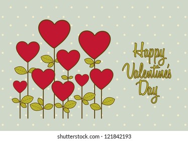 Illustration of hearts flowers, love icons, vector illustration