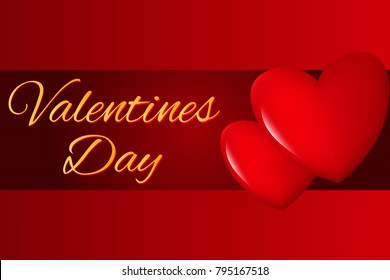 Illustration with hearts, love concept, St. Valentine's Day. Beautiful postcard with the inscription "Valentine's Day".. Vector.