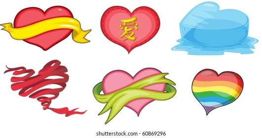illustration of a hearts on a white background